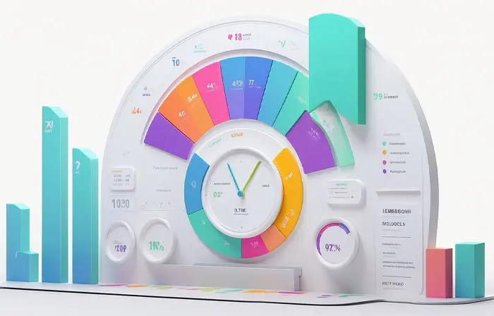 Round Infographic in Colorful Style 3D Design Illustration image